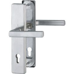 E1643Z/2221/2210 Garnitur (beids. Lochteile für HOPPE-Schnellstift)/ES1/F69 Edelstahl matt/Profilzylinder 92mm/10mm/Vier Produktbild