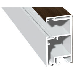Rollladenführung 30x57mm Lg. 6,00m Rückseite foliert, ohne Bürste GK Braun 49237 Siena Noce Produktbild