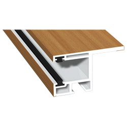 Rollladenführung 55x32mm Lg. 6,00m foliert, mit Nase, mit zwei schwarzen Bürsten GK Braun 49198 Indian Produktbild