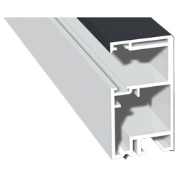 Rollladenführung 30x57mm Lg. 6,00m Rückseite foliert, ohne Bürste GK Grau 701505-083 Schiefergrau Glatt Produktbild