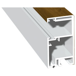 Rollladenführung 30x57mm Lg. 6,00m Rückseite foliert, ohne Bürste GK Braun 217 8001-167 Golden Oak Produktbild