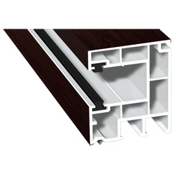 Rollladenführung 40x47mm Lg. 6,50m foliert, mit zwei schwarzen Bürsten GK Weiß 320 2001-167 Black Cherry Produktbild