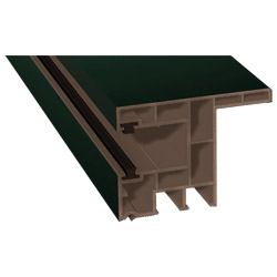Rollladenführung 63x47mm Lg. 6,00m foliert, mit Nase, mit zwei schwarzen Bürsten GK Braun 61 2505-167 Dunkelgrün Produktbild