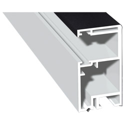 Rollladenführung 30x57mm Lg. 6,00m Rückseite foliert, ohne Bürste GK Grau 70 2105-083 Schwarzgrau Glatt Produktbild