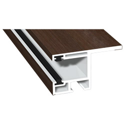 Rollladenführung 55x32mm Lg. 6,00m foliert, mit Nase, mit zwei schwarzen Bürsten GK Braun 436 3059 Walnuss Terra Produktbild