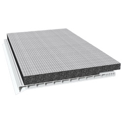 Rollladenkastendeckel 220mm Lg. 6,00m Weiß, mit 20mm Flex-Schaum 12mm versetzt von vorneVE: 18m Produktbild