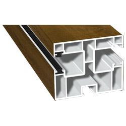 Mini-Doppel Rollladenführung 50x60mm Lg. 6,50m foliert, GK Braun , mit zwei grauen Bürsten 217 8001-167 Golden Oak Produktbild