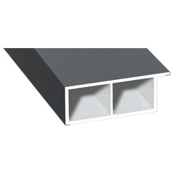 Kammerprofil 40x15mm Lg. 6,00m foliert, mit Nase 70 1205-083 Basaltgrau Glatt Produktbild