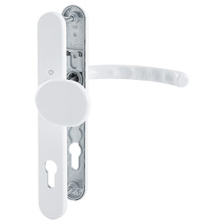 86G/3357N/1500 Garnitur/F9016 verkehrsweiß/Türdicke 67-72mm/Profilzylinder 92mm/8mm/FDW-Profilvollstift/ Produktbild