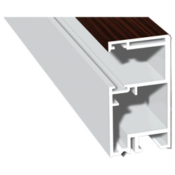 Rollladenführung 30x57mm Lg. 6,00m Rückseite foliert, ohne Bürste GK Braun 206 5021-167 Sapeli Produktbild