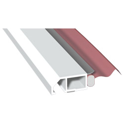 Anschluß-Profil 40mm WL SK Lg. 6,00m klipsbar, WL Weiß, Weißmit Dichtband Innen, VE: 60m Produktbild