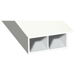 Kammerprofil 40x15mm Lg. 6,00m foliert, mit Nase 456 5053 Altweiß Produktbild