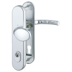 HT-Schutzwechselgarnitur 76G/3332ZA/3410/1710 für HOPPE- Schnellstift/ES1/F1 Alu natur/Profilzylinder 92mm/10mm FDW-Vierkantstift für Türstärke 66-71 Produktbild