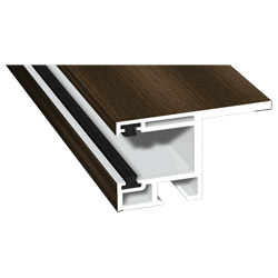 Rollladenführung 55x32mm Lg. 6,00m foliert, mit Nase, mit zwei schwarzen Bürsten GK Braun 214 0006-167 Mooreiche Produktbild