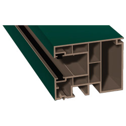 Maxi-Rollladenführung 59x47mm Lg. 6,50m foliert, GK Braun, mit zwei schwarzen Bürsten 60 0505-167 Moosgrün Produktbild