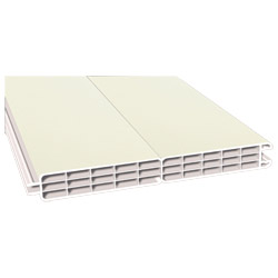 Nut- u. Federprof. 200x24 K Lg.6,00 m mit 3 Kammerebenen, einseitig foliert Cremeweiß 02.12.11.000011-116701 Grundm. creme - FX Folie pass. 13 7905 Sc Produktbild