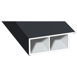 Kammerprofil 40x15mm Lg. 6,00m foliert, mit Nase 701505-083 Schiefergrau Glatt Produktbild