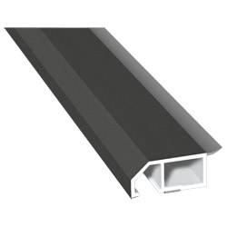 Anschluß-Profil 40mm WL SK Lg. 6,00m foliert, klipsbar, WL Schwarz436 1014 Alux DB 703 Produktbild