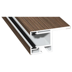 Rollladenführung 55x32mm Lg. 6,00m foliert, mit Nase, mit zwei schwarzen Bürsten GK Braun 316 7002-168 Eiche Hell Produktbild