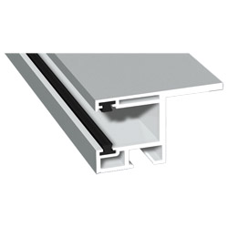 Rollladenführung 55x32mm Lg. 6,00m foliert, mit Nase, mit zwei schwarzen Bürsten GK Weiß 70 0405-083 Signalgrau Glatt Produktbild