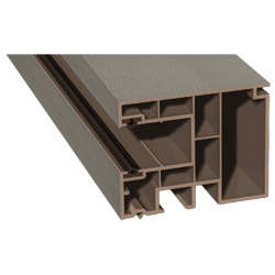 Maxi-Rollladenführung 59x47mm Lg. 6,50m foliert, GK Braun, mit zwei schwarzen Weichlippen 70 2305-167 Betongrau Produktbild