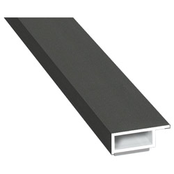 Kammerprofil 20x7 mm SK Lg. 6,00 m foliert mit Nase 436 1014 Alux DB 703 Produktbild