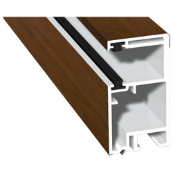 Rollladenführung 30x57mm Lg. 6,00m foliert, mit zwei schwarzen Bürsten GK Braun 321 4008-195 Cherry Blossom Produktbild