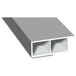 Kammerprofil 40x15mm SK Lg. 6,00m foliert, mit Nase 70 0405-083 Signalgrau Glatt Produktbild