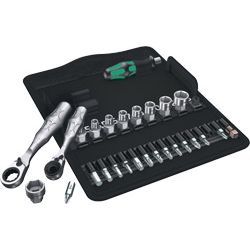 WERA Bit-/Steckschlüsselsortiment KK Zyklop Mini mit Knarre 27-tlg. Produktbild