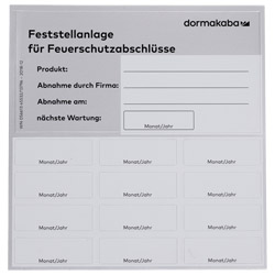 Zulassungsetikett für Feststellanlagen Produktbild