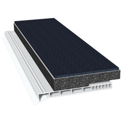 Rollladenkastendeckel 120mm Lg. 6,00m Weiß, mit 20mm Flex-Schaum25mm versetzt von vorne, mit Schwerfolie VE: 18m Produktbild