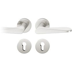 AGL3-Drückergarnitur 1144 rechts 8mm PZ Rundrosette max. 35°. TS 39-48mm Aluminium naturfarbig Produktbild
