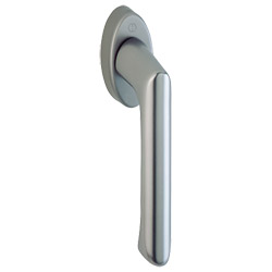 0739/US954 /F9 Alu Stahl/N10A, mit Arretierung, stahlgrau/7mm/32-42mm vorst./HOPPE-Logo/90°/M5x45mm + M5x50mm Produktbild