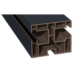 Mini-Doppel Rollladenführung 50x60mm Lg. 6,50m foliert, GK Braun, mit zwei grauen Bürsten 70 1605-167 Anthrazitgrau Produktbild