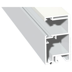 Rollladenführung 30x57mm Lg. 6,00m Rückseite foliert, ohne Bürste GK Weiß 456 5053 Altweiß Produktbild