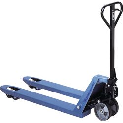 Gabelhubwagen Gabel-L. 1150 mm Trgf. 2500 kg Stahl PROMAT  taubenblau, RAL 5014 PUR/PA Produktbild