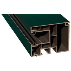 Mini-Rollladenführung 59x47mm Lg. 6,50m foliert, mit zwei schwarzen WLGK Braun 60 0505-167 Moosgrün Produktbild