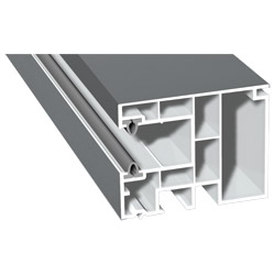 Mini-Rollladenführung 59x47mm Lg. 6,50m foliert, mit zwei grauen WLGK Weiß 71 5505-167 Silbergrau Produktbild