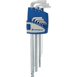 PROMAT Sechskant-Winkelschraubendrehersatz mit Kugelkopf 1,5-10mm 9-tlg. Kunststoffhalter Produktbild