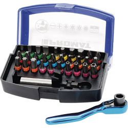 PROMAT Bitsortiment mit Knarre und Halter 33-tlg. Produktbild