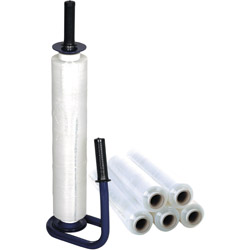 Stretchfolienset L300 m x B450 mm 20 µm transparent  Standard mit 1 Abroller und 6 Rollen Produktbild