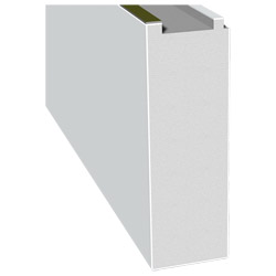 Veka-Bodeneinstand 150mm SK Lg. 6,50m Weiß, 149x49mm PVC Schaum für 70er <(>&<)> 76er <(>&<)> 82er Nutzhöhe: ca. 142,8mm Produktbild
