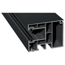 Mini-Rollladenführung 59x47mm Lg. 6,50m foliert, mit zwei schwarzen WLGK Grau 70 1605-083 Anthrazitgrau Glatt Produktbild