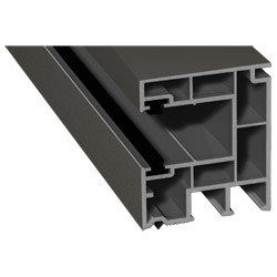 Rollladenführung 40x47mm Lg. 6,50m foliert, mit zwei schwarzen Bürsten GK Grau 70 3905-167 Quarzgrau Produktbild