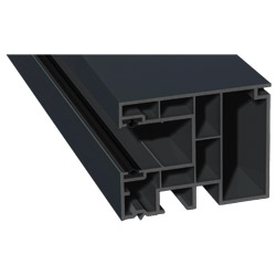 Maxi-Rollladenführung 59x47mm Lg. 6,50m foliert, GK Grau, mit zwei schwarzen Weichlippen 70 1605-167 Anthrazitgrau Produktbild