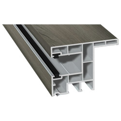 Rollladenführung 63x47mm Lg. 6,00m foliert, mit Nase, mit zwei schwarzen Bürsten GK Grau 70 1605-167 Anthrazitgrau Produktbild