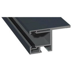 Rollladenführung 55x32mm Lg. 6,00m foliert, mit Nase, mit zwei schwarzen Bürsten GK Grau 70 1605-167 Anthrazitgrau Produktbild