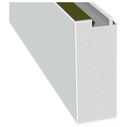 Schüco-Bodeneinstand 100 mm Lg. 6,50 m Weiß, 100x40 mm PVC Schaum, mit SK für 70er <(>&<)>  82er Nutzhöhe: ca. 93,4 mm Produktbild
