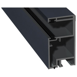 Rollladenführung 30x57mm Lg. 6,00m foliert, mit zwei schwarzen Bürsten GK Grau 70 1605-097 Anthrazitgrau Glatt 2 Produktbild