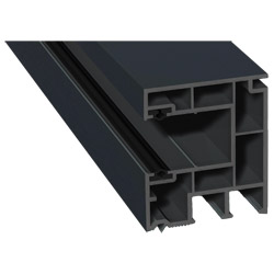Maxi-Rollladenführung 40x47mm Lg. 6,50m foliert, GK Grau, mit zwei schwarzen Weichlippen 70 1605-167 Anthrazitgrau Produktbild